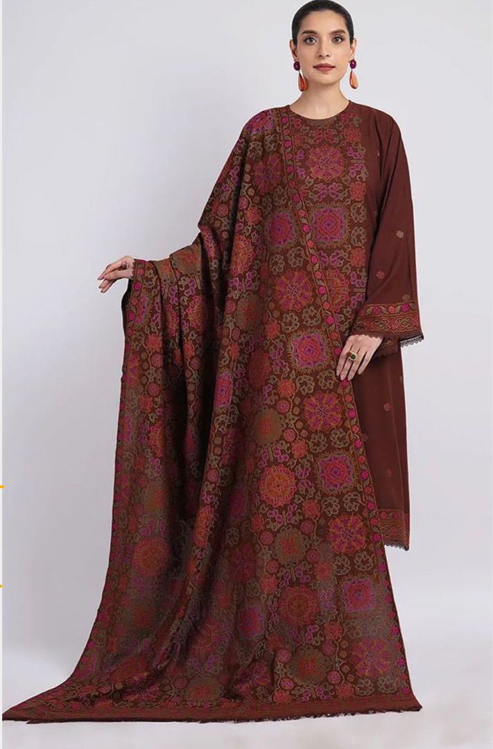 Bareeze 5088 Dhanak Suit by Zarqaaa with Kashmiri Shawl