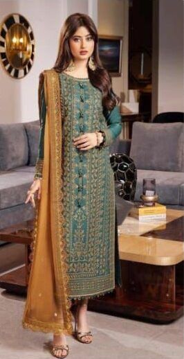 Asim Jofa 4176 Lawn Suit with heavy embroidery and soft chiffon dupatta for Eid 2026 in Pakistan