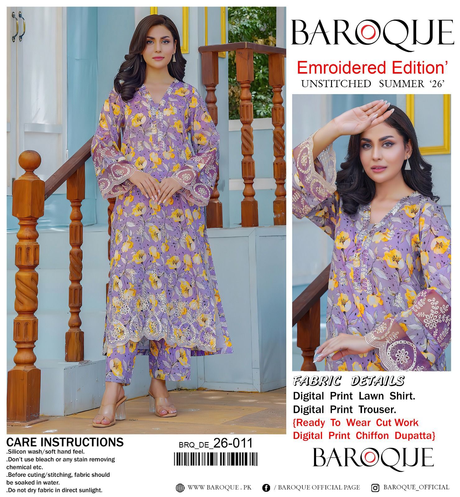 Baroque Lawn 3 Piece Suit Summer - Image 2