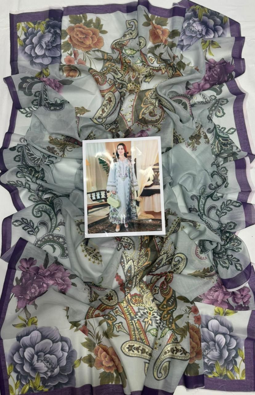 Zarqaaa Qalamqar 1103 Luxury Lawn Suit - Image 6