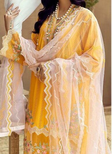 Zarqaaa Adan Libas Chikankari Lawn Suit – 3PC | Summer 2K25 - Image 2