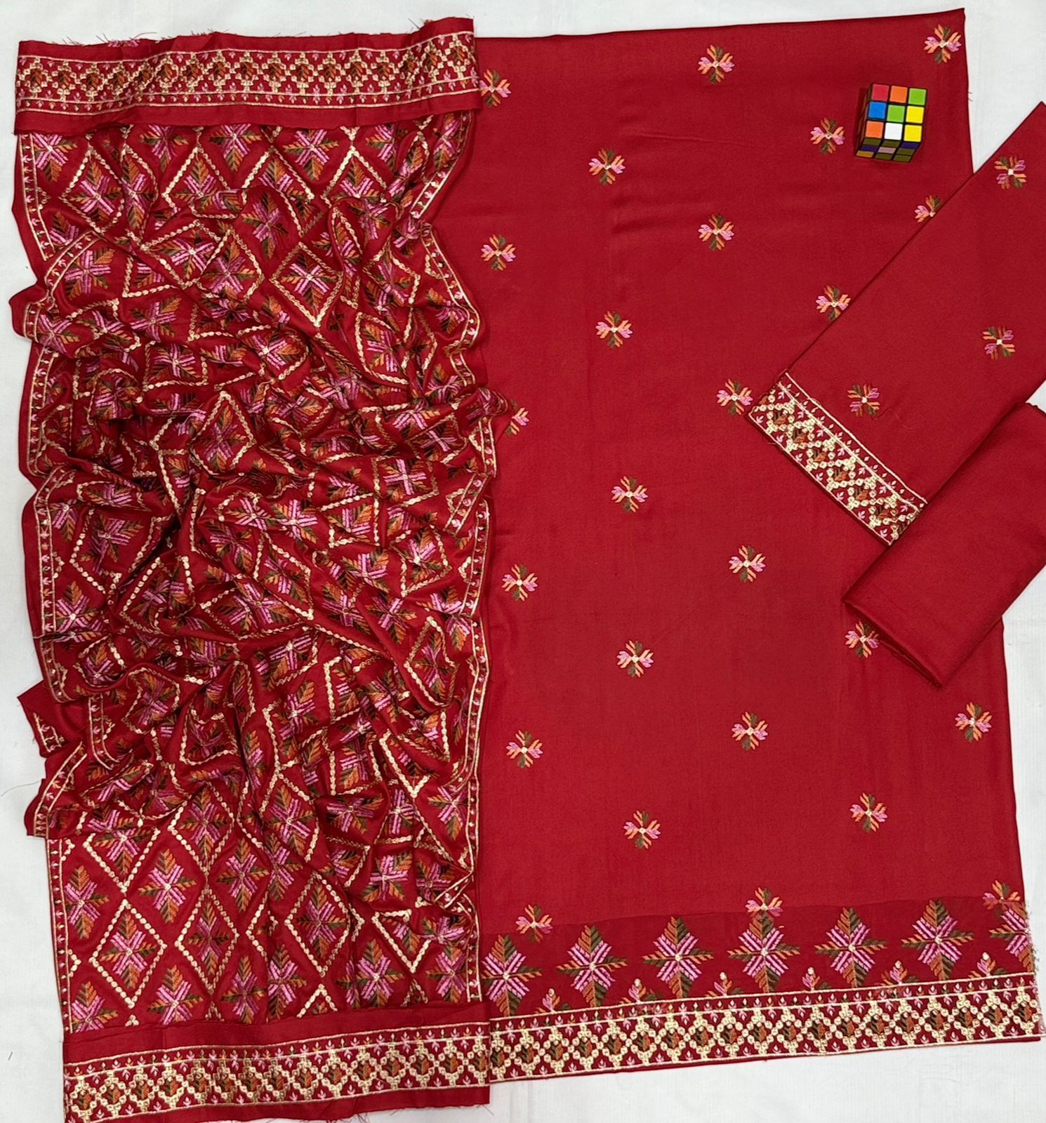 BAREEZE 5052 Premium Winter Dhanak Embroidered Suit - Image 2