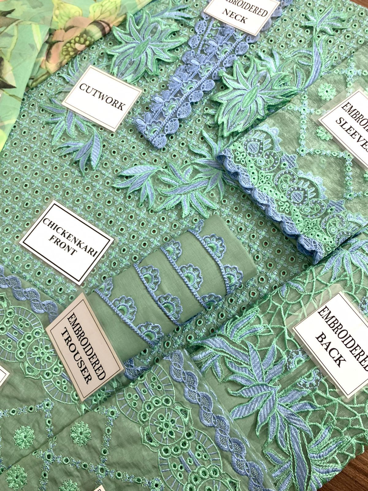 Mushq Chikankari Lawn Suit 3PC Silk Dupatta - Image 5