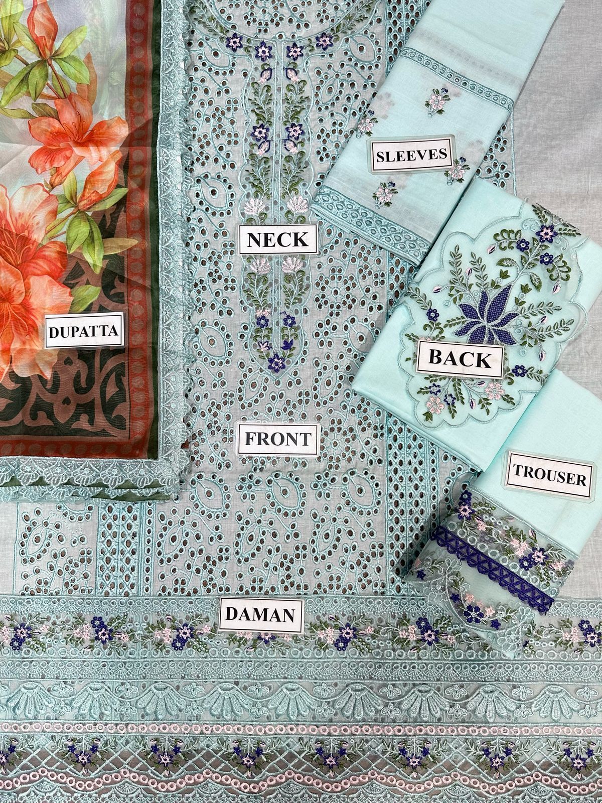 Noor Sadia Lawn Suit 3PC Silk Dupatta - Image 4