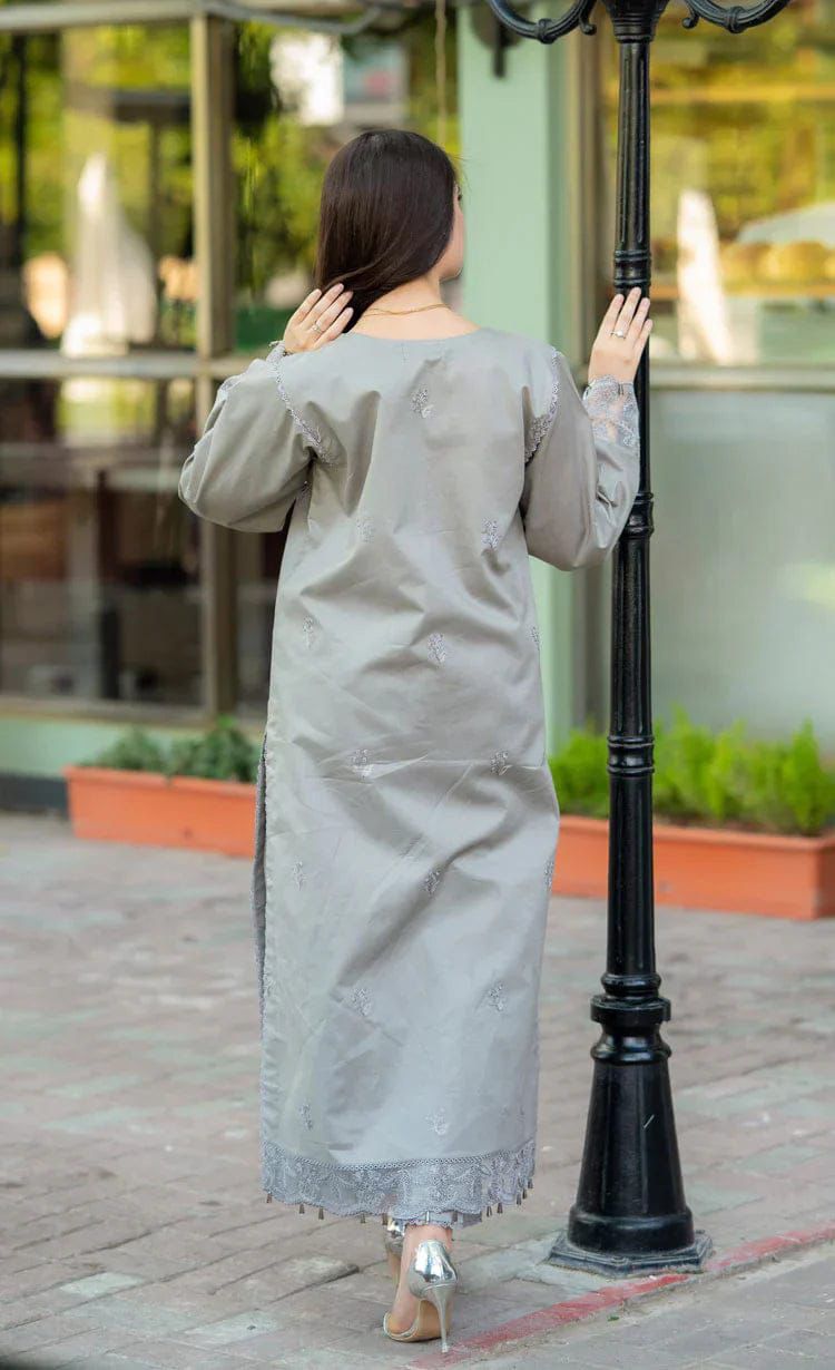 Mushq Pima Lawn Suit 3PC Chiffon Dupatta - Image 3