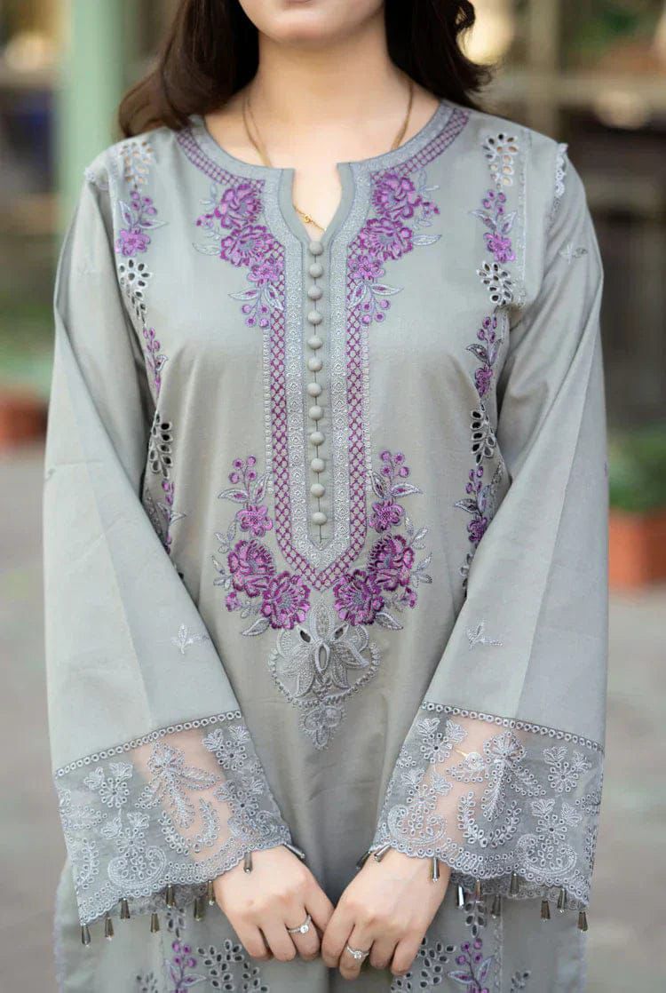 Mushq Pima Lawn Suit 3PC Chiffon Dupatta - Image 2